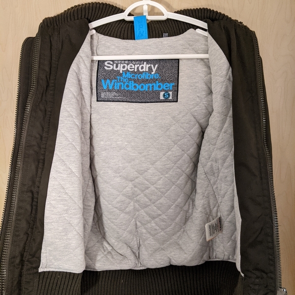 Super Dry  Windbomber Jacket, Army Green, S - Picture 2 of 5